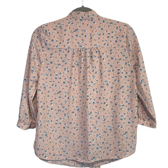 Monteau Floral Print Pink Tie Front Blouse - Picture 2 of 8